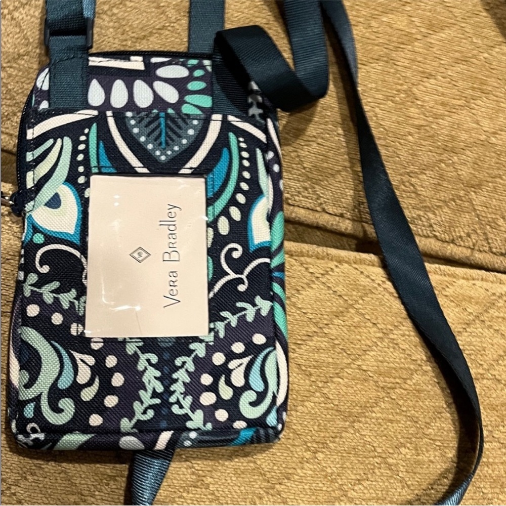 Vera Bradley Navy Teal White Patterned Crossbody Bag